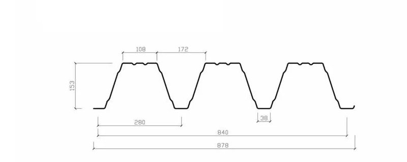 Чертёж Профнастил СТ150-840
