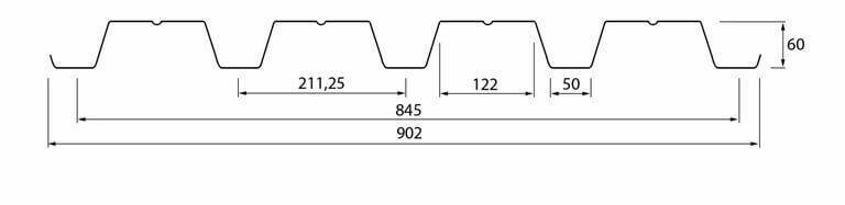 Чертёж Профнастил Н60-845